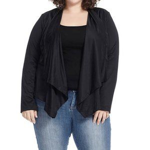 Ellerman Long Sleeve Open Face Cardigan In Black